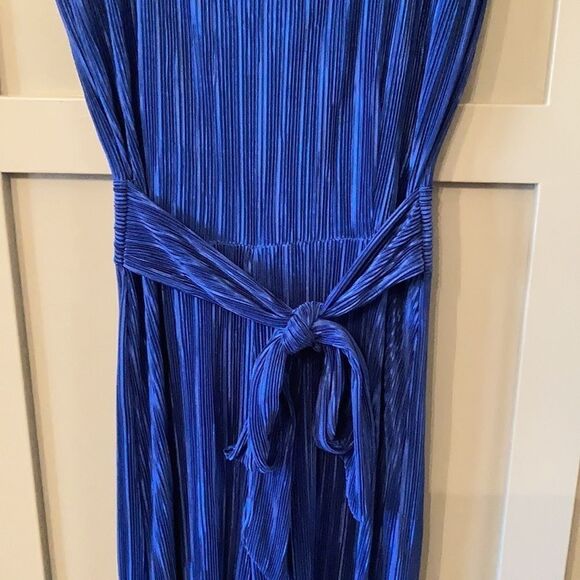 Anthropologie Maeve Sonata Jumpsuit Wide Leg Cropped Pleated Blue Size 4 NWT - Picture 8 of 16